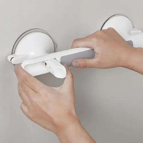 Imagen 2 del producto Barra de agarre de Mango de ducha con ventosa fuerte para bañeras y duchas, barra de equilibrio de baño sin taladro, Riel de mano de seguridad