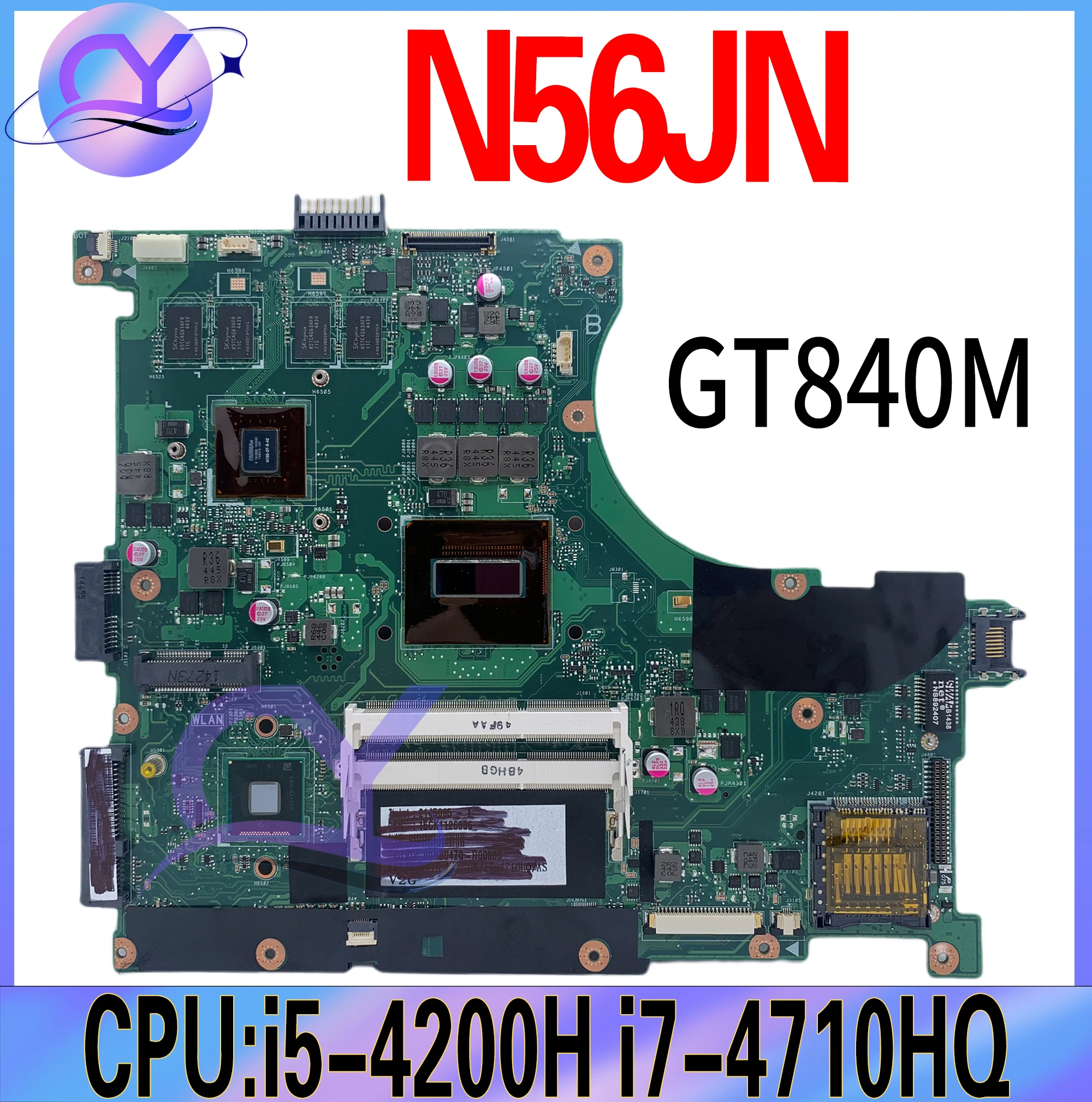 N56JK اللوحة الرئيسية ل ASUS N56JN N56J G56J G56JK اللوحة الأم للكمبيوتر المحمول مع i5-4200H GT840 GTX850M بطاقة الفيديو 100% اختبار OK i7-4710HQ