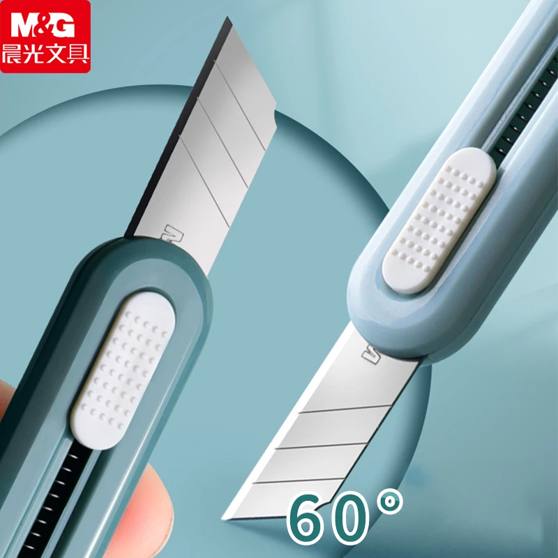 M&G Handcraft Knife, automatic spring return cutting knife, perforated design, replaceable blade, suitable for opening express
