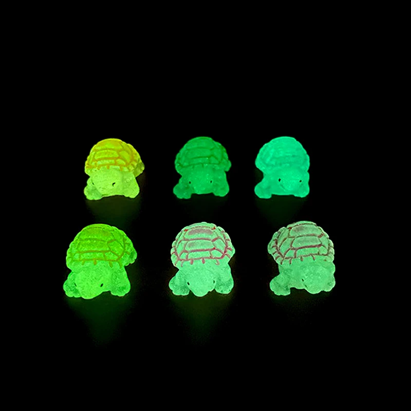 10pcs/Set Outdoor Glowing 3D Little Turtle Garden Home Decoration Luminous Mini Animals Micro Landscape Ornament