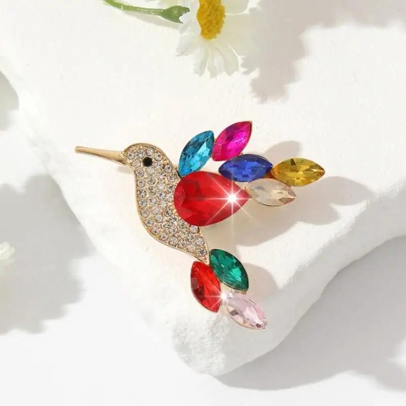 Fashion Luxury Shiny Rhinestone Crystal Bird Brooch For Women Coat Jewelry Accessories Gifts