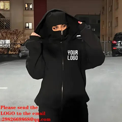 Custom Zip Up Hoodie Unisex, Y2K Oversized Heavyweight Sweatshirt, Streetwear Double Layer Thickened Jacket, Fleece Lined Sport