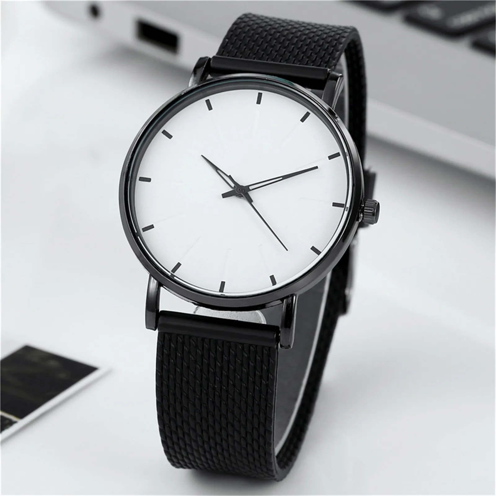 Men\'s mesh strap ultra-thin quartz watch