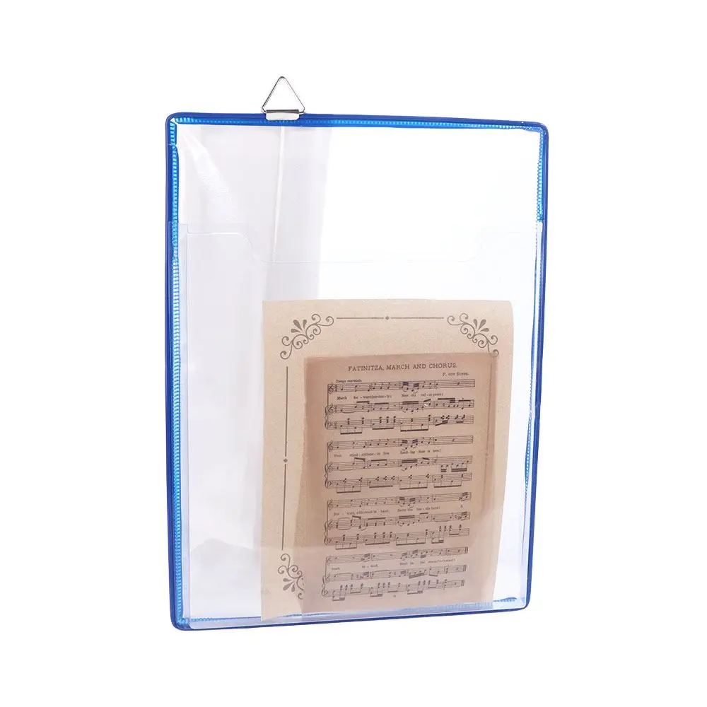 Portable Wall Hanging A4 Receipt Organizer Plastic Waterproof File Folder Transparent With Hook Document Storage Bag Student