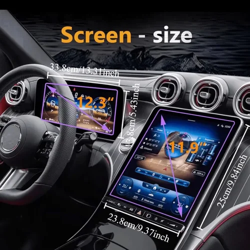 Imagen 2 del producto Protector de pantalla de vidrio templado película tablero de navegación para Mercedes Benz Clase C w206 GLC w254 2022-2025 accesorios del coche