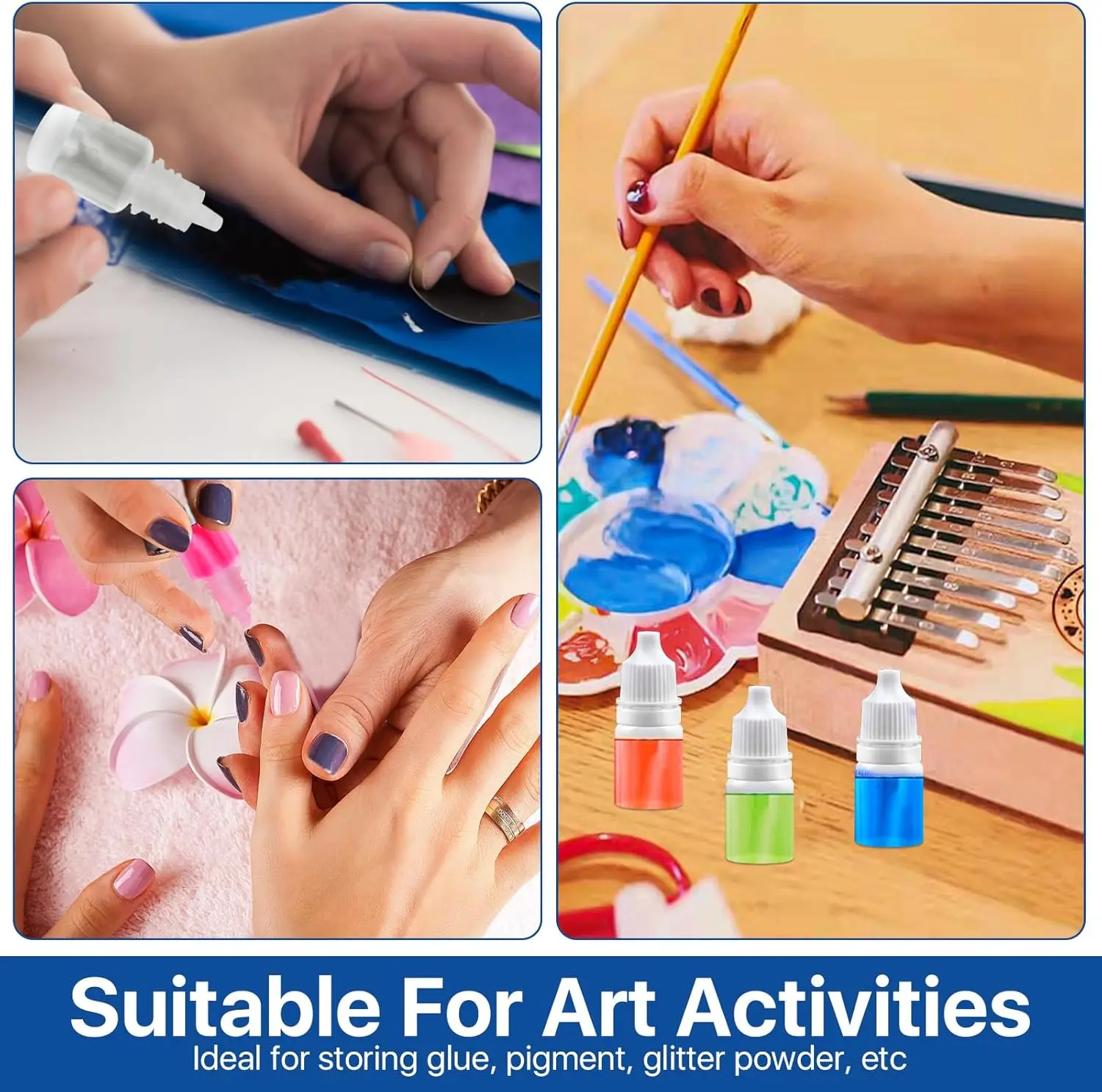 Bouteilles compte-gouttes vides en plastique compressibles, 200 pièces, 3/5/10/15/20ML, conteneurs rechargeables portables en plastique liquide pour les yeux avec bouchon à vis