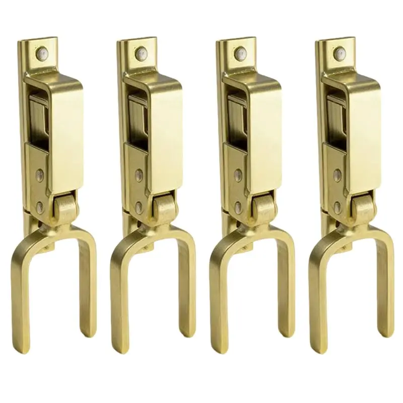 A25P Rust-Resistant One-Hand Use Spring-Loaded Auto-Lock Gate Door Bar, Instant Locking For Outdoor Gates, Fences& Sheds 4PC