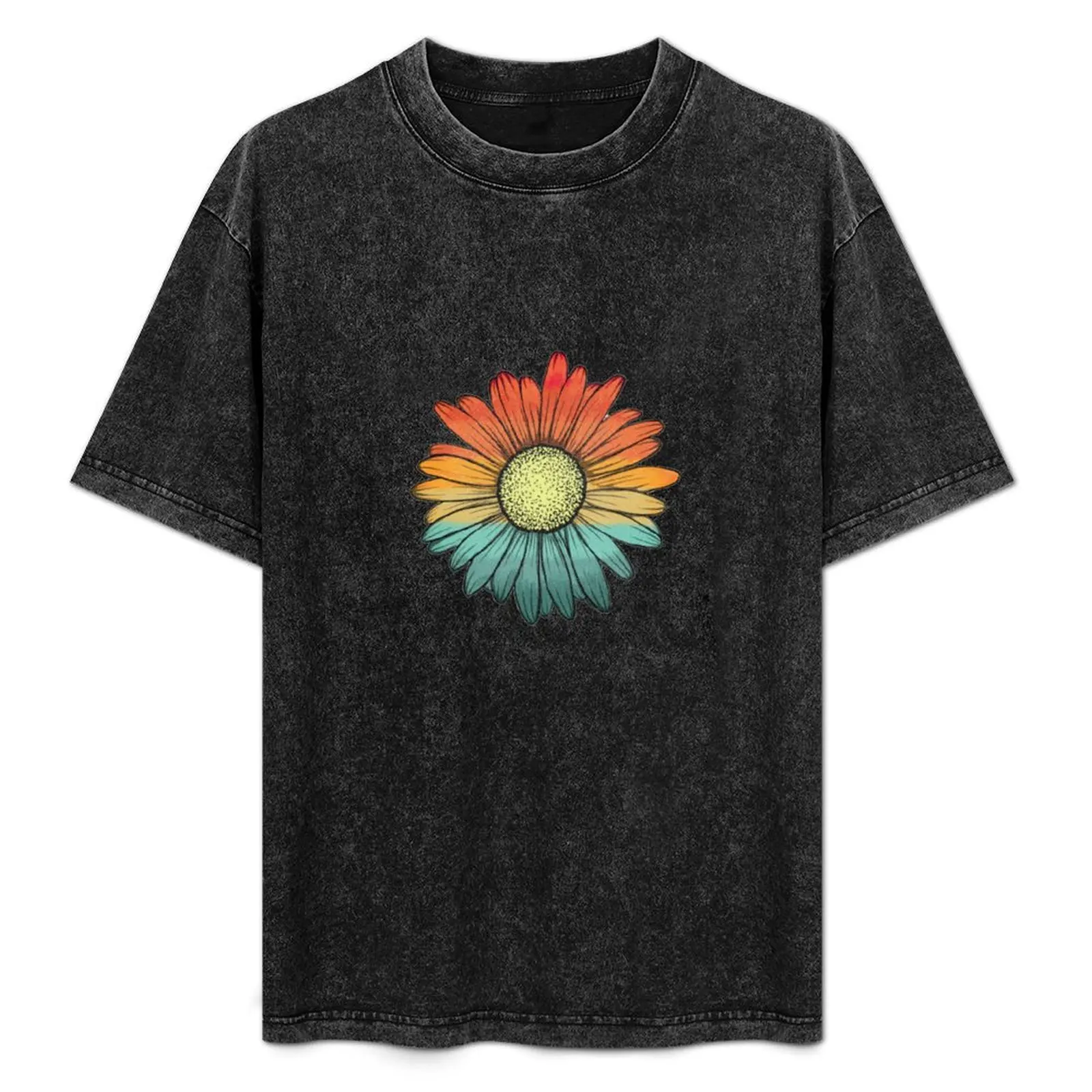 Vintage Sunset Daisy | Retro Sunset Daisy | Grunge Daisy| 90s Vibes Daisy T-Shirt Casual Simple Design Short Sleeve Shirt