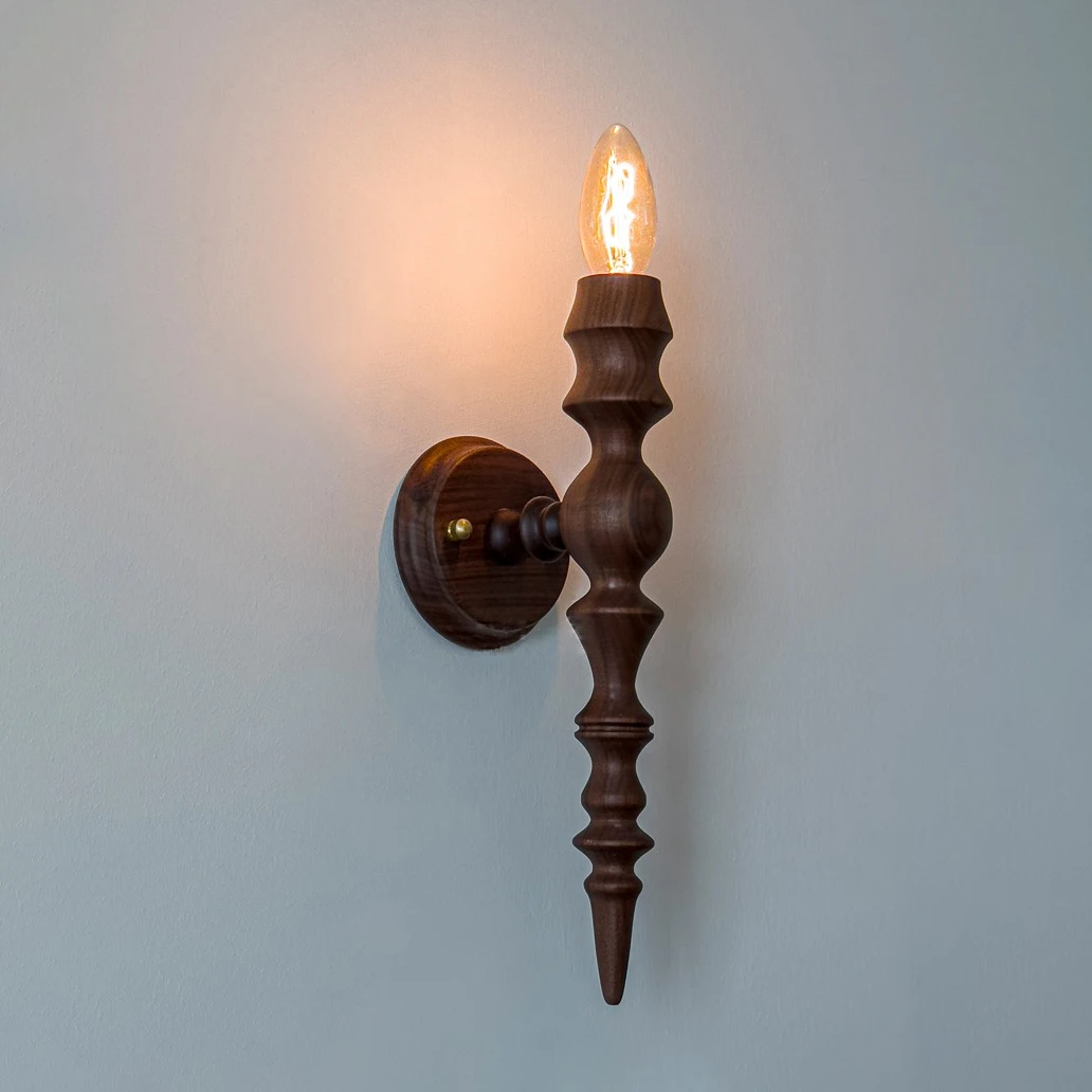

Neoclassical Wood Wall Sconce Lamp Vintage Home Appliance Wall Lamps Wooden Decoration Wall Lights Bedside Lamp Indoor Lighting