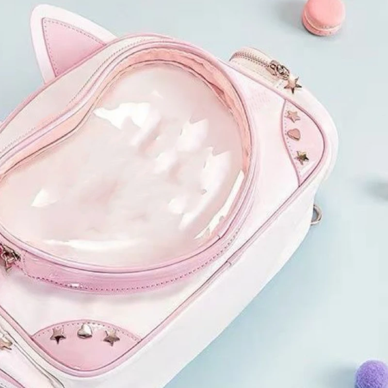 Kontrastowy kolor przezroczysty nit Ita torby wszystkie mecze słodka Y2k estetyczna elegancka torba Crossbody Kawaii śliczne damskie torebki na ramię