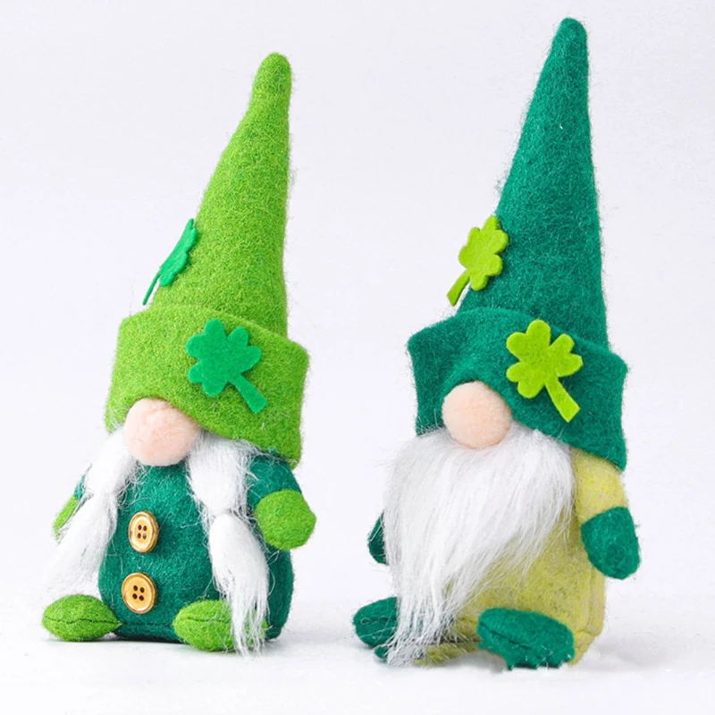 St. Patrick's Day Green Hat Doll Doll Irish Festival Faceless Elderly Green Leaf Festival Decoration