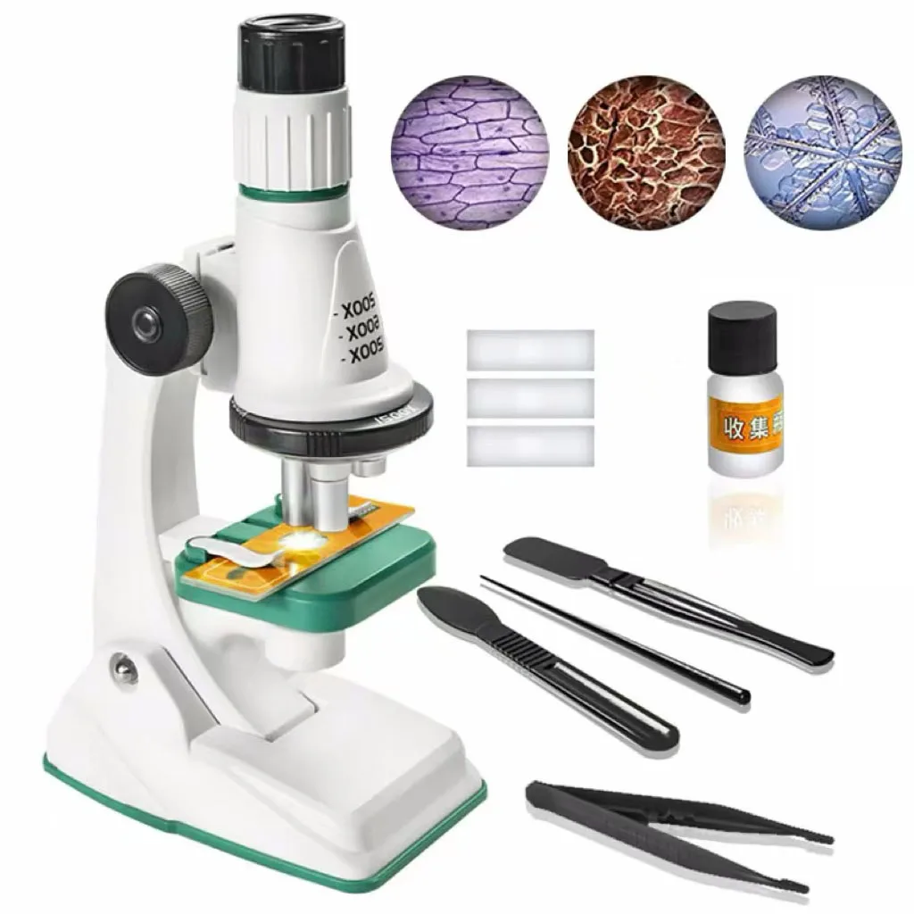 Kids HD Microscope kit 1200X Lab Educational Handheld Microscopio with LED Light Children Toy Gift Science Experiment Microscope