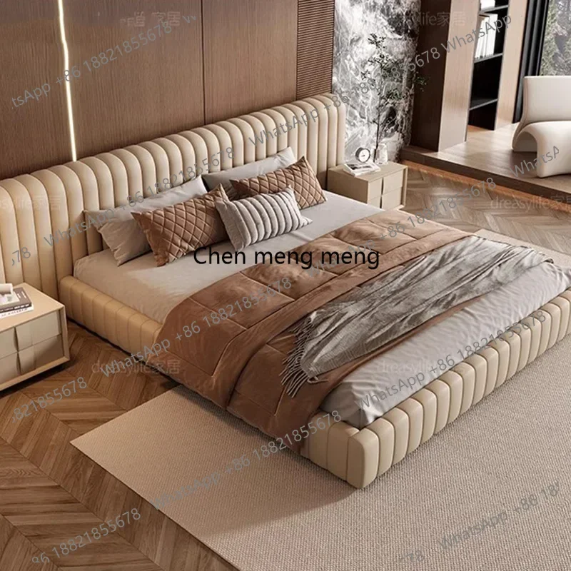 

Современная кровать-софа с массажным эффектом и местом для хранения, роскошная двуспальная кровать-платформа из дерева для отелей