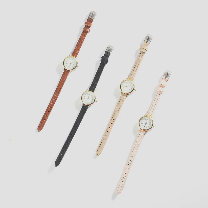 Ins-relojes artísticos minimalistas para mujer, esfera pequeña, temperamento Digital romano, de gama alta, Correa fina versátil, reloj de cuarzo