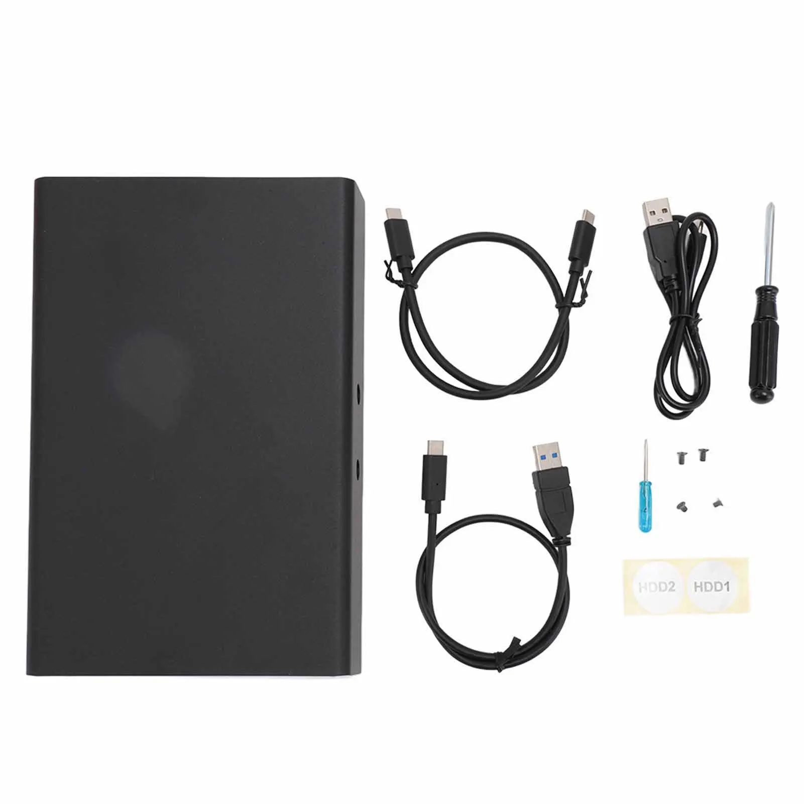 

Enclosure Dual Bay External Hard Drive Enclosure Plug and Play 4 RAID Modes USB3.1 for 2.5 Inch I/II/III SSD