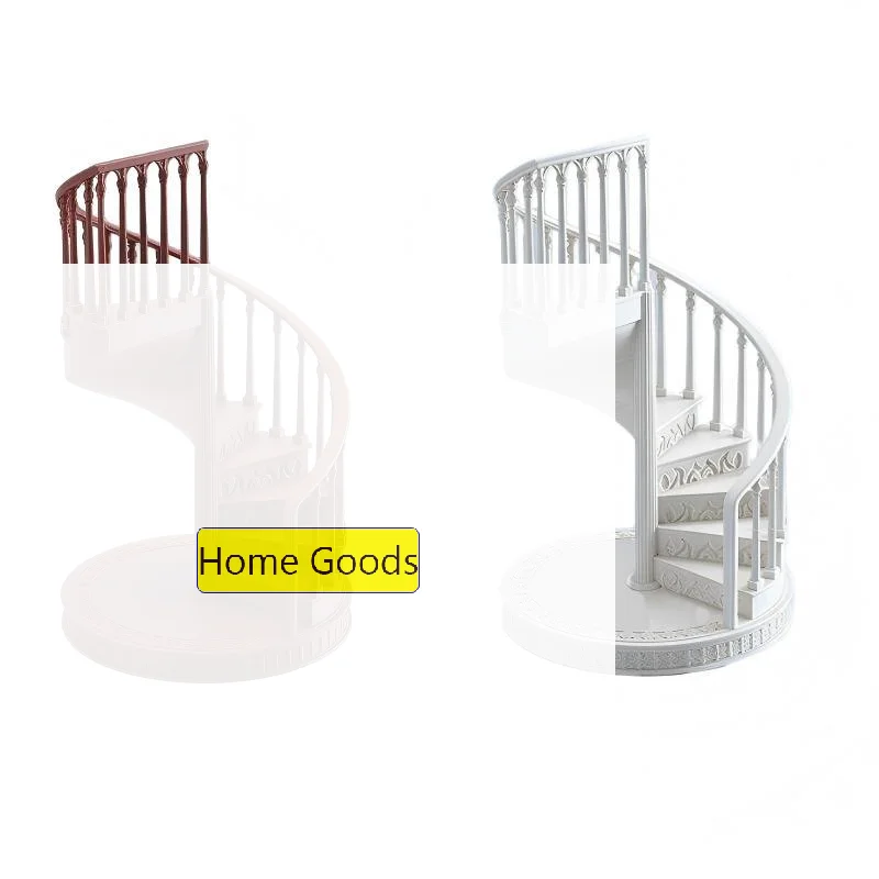 Miniature Spiral Staircase Model 1/12 Dollhouse European Style Furniture Decor Ornament Dolls House Accessories Pretend Play Toy