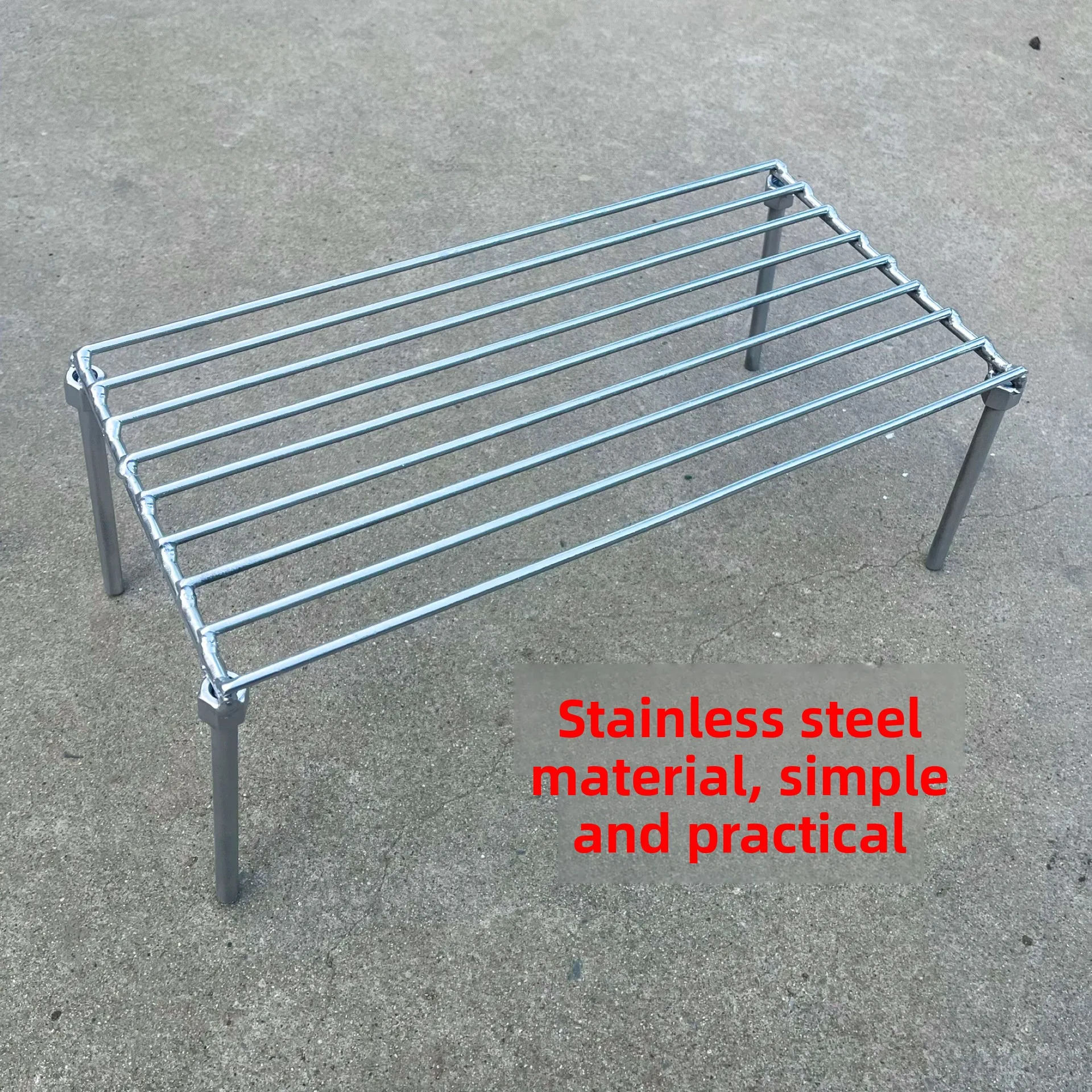 

Outdoor Stainless Steel 304 BBQ Grill Stand Iron Nesting Removable Fire Pit Storage Bracket Square Picnic Cooking Accessories