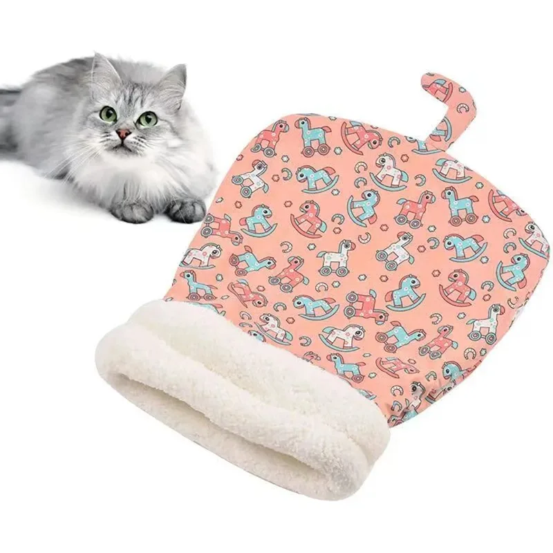 

Cat Sleeping Bag Soft Cuddly Fluffy Feel Thickened Pet Pocket Type Quilt Bed Kitten Puppy Comfortable Warm Nest Pet Supplies