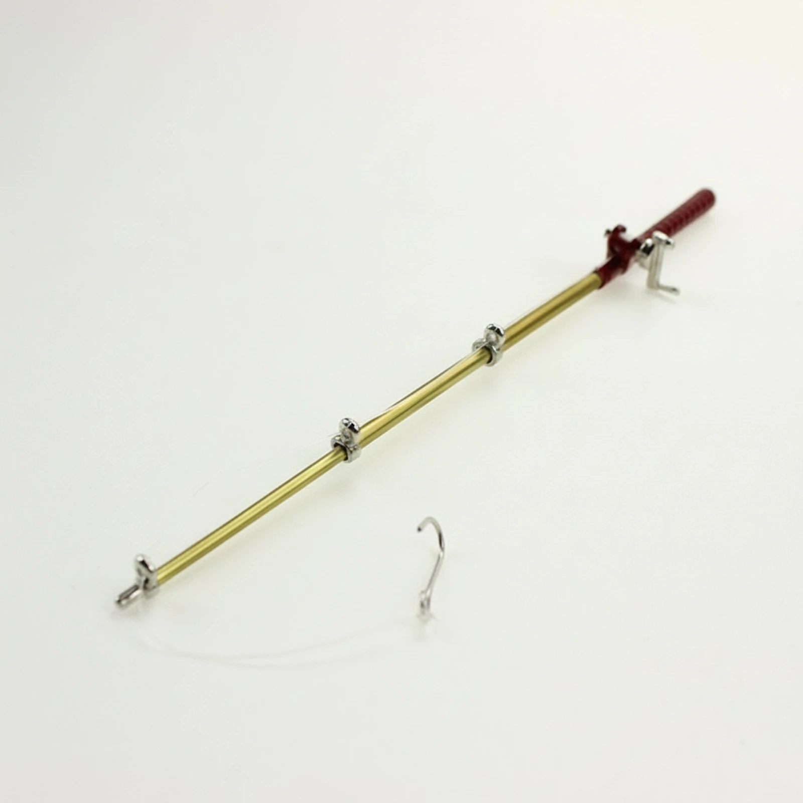 Dollhouse Miniature Fishing Pole Decorative Miniature Fishing Pole with Reel Compact Elegant for Collectors, Diorama