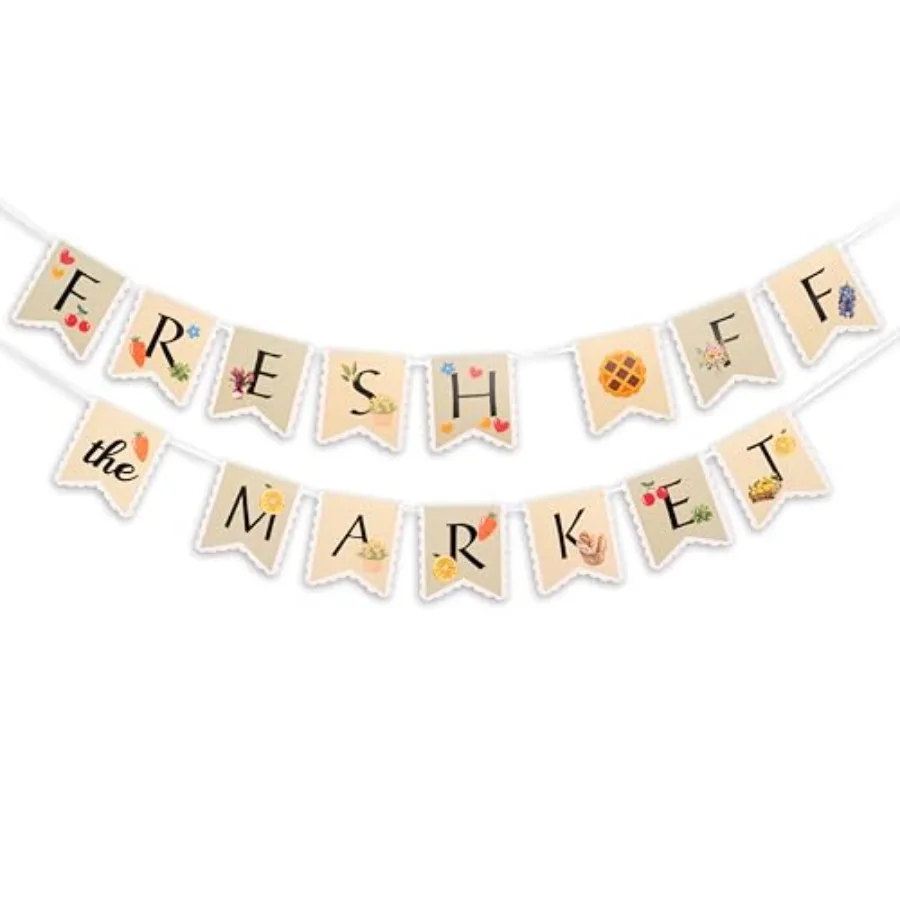 

Fresh Off The Market Bridal Shower Banner Farmers Market Garland She's off the Market Cardstock Banner, Bridal Shower, Wedding,