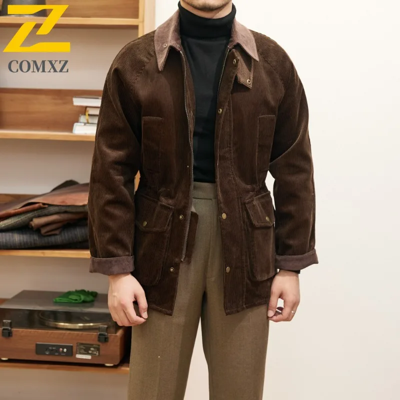 

COMXZ Men's Mid Length Hunting Varsity Jacket Soft Breathable Techwear For Cycling Classic Athflow For Travel Premium Jackets