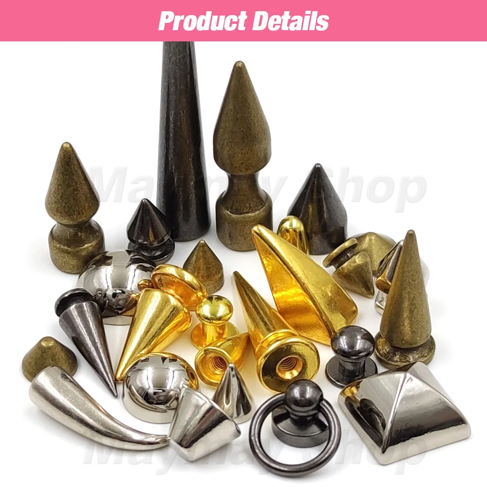 5pcs-50pcs/Sets Spikes Screw Rivets Bullet For Leather Punk Studs and Spikes For Clothes Thorns Patch DIY Crafts Leather