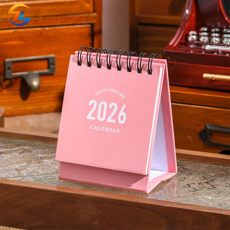 2026 Creative Simple Style English Version Morandi Mini Desk Calendar Office Desk Decoration Portable Calendar