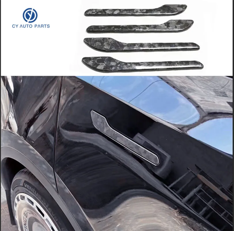 

Car Door Handle Trim Decor Sticker Tesla Model 3/Y Accessories HandleDecals Dry Carbon Protection Cover 2022 Auto Exterior Parts