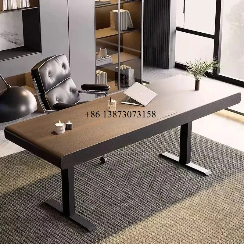 

Intelligent electric lifting solid wood desk workbench living room desk rounded corner computer desk9344