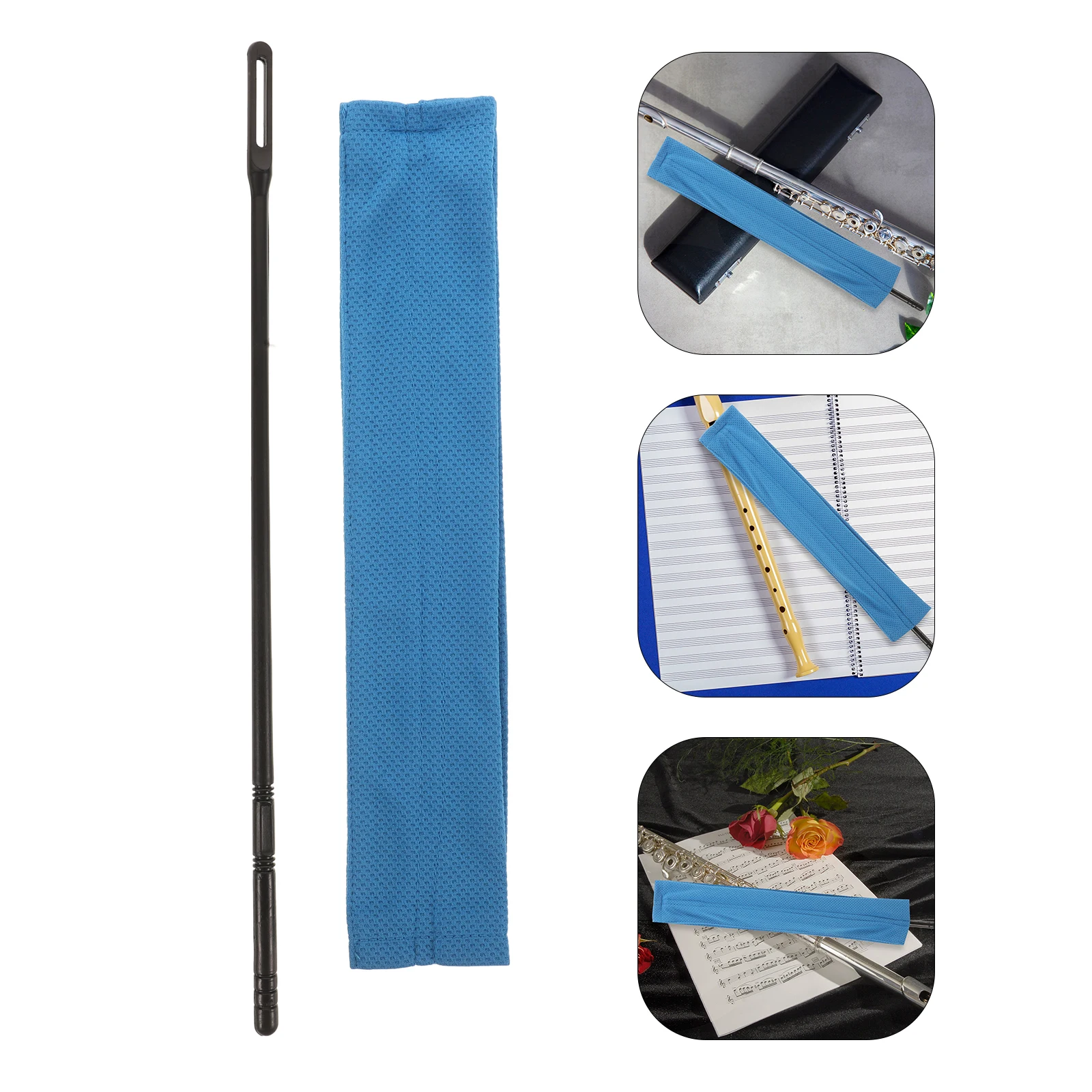 

Reusable Flute Cleaning Cloth with ABS Rod Enhanced Durability Soft Fiber for Safe Full Coverage Instrument Cleaning Solution