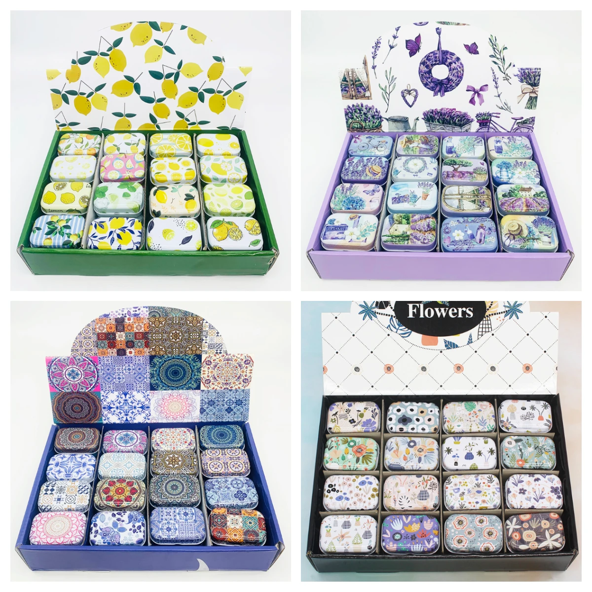 

32 Piece/lot Exquisite Vintage Flower Small Storage Tin Box Portable Girl Favor Earphone Ring Empty Home Metal Collectables Case