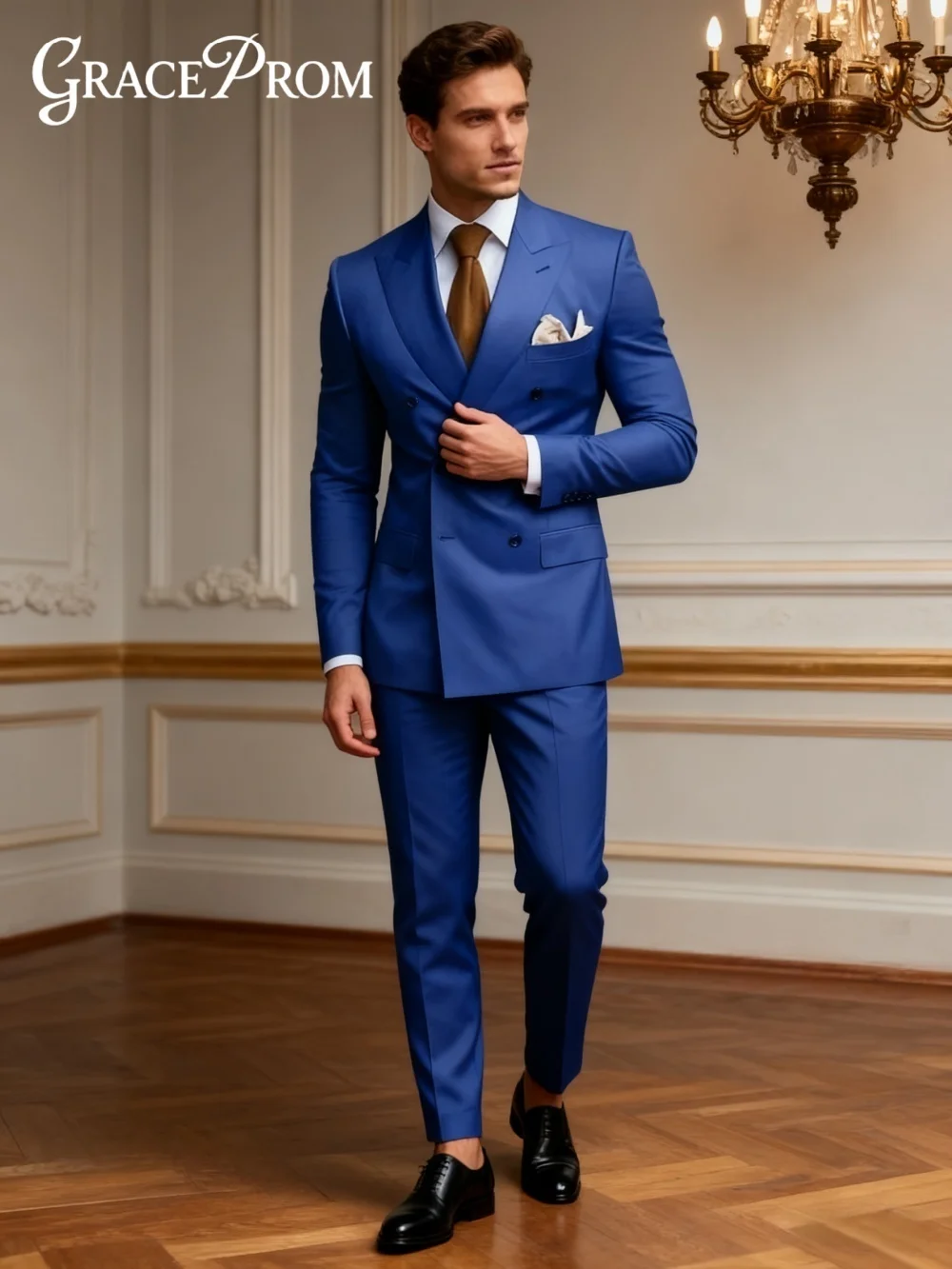 

Classic Single-Breasted Men's Suit Set For Wedding Formal Business 3PCS Men's Suit Set Including Jacket Vest Pants Customized