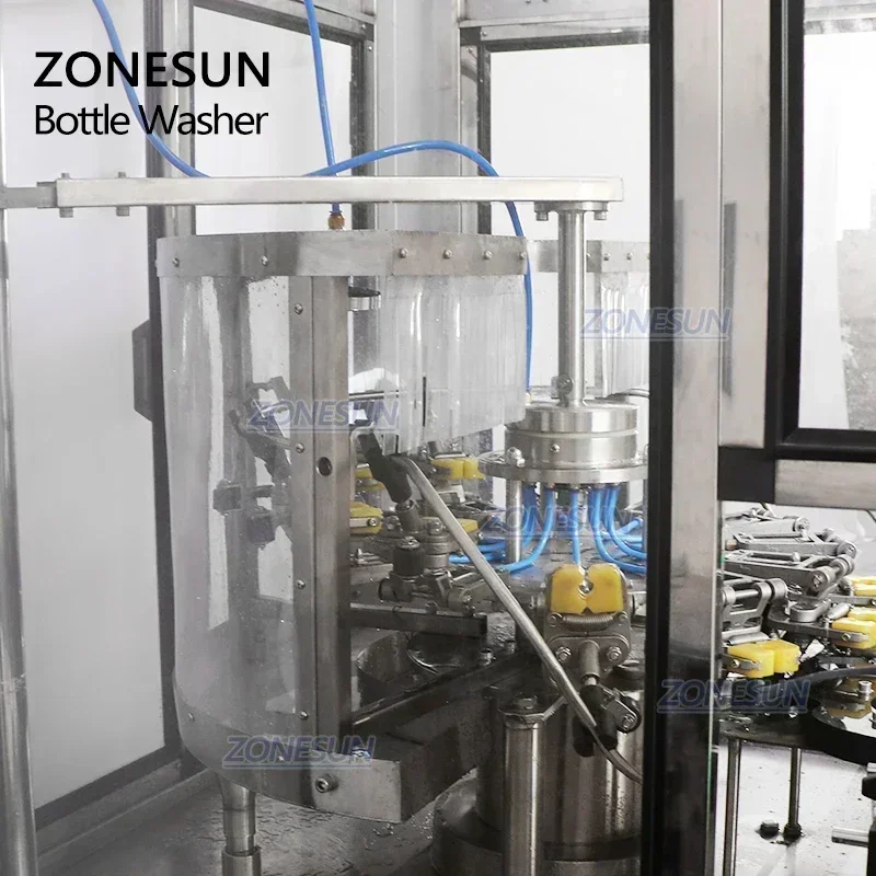 ZONESUN ZS-WB12 Milk Rotary Wine Plastic Small Semi Automatic Pet Recycle Glass Bottle Washing Cleaning Machine