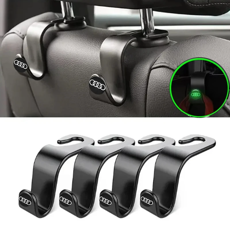 Car Seat Back Hooks Auto Hanger Decals for Audi Logo A5 A6 A3 A4 A7 Sline S1 S2 S3 S5 S6 S8 S7 S4 Q6 Q8 Q3 Q4 B9 B6 Accessories