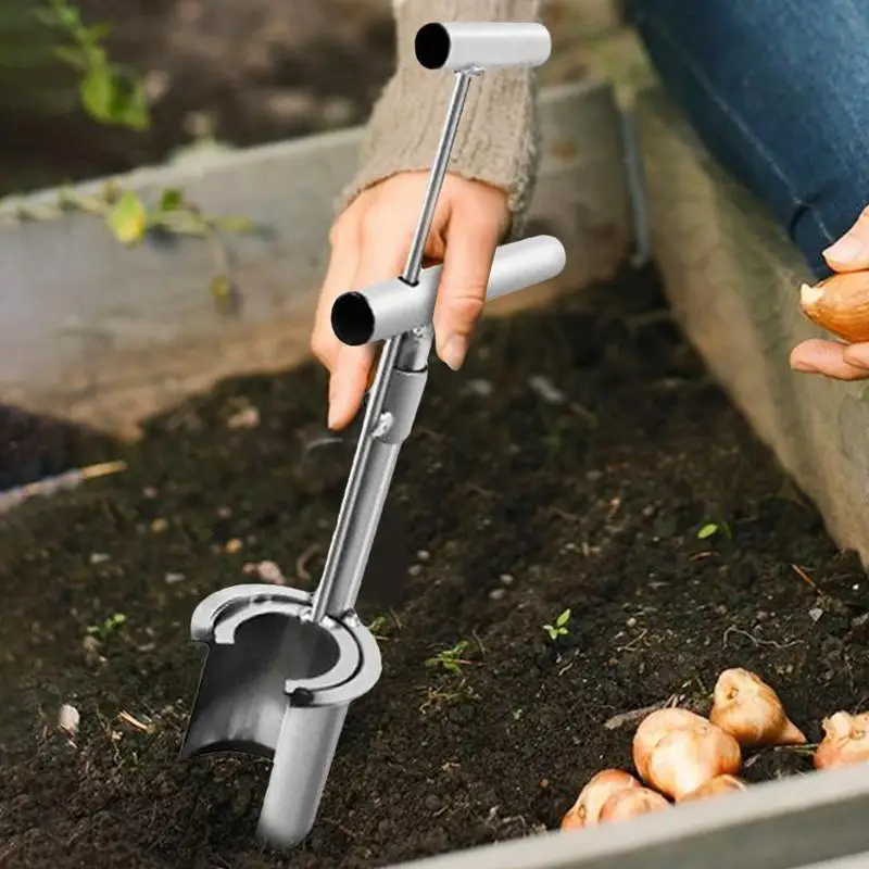 Garden Barrel Transplanter Hole Digging Shovel Thickened Stainless Steel Seedling Planting And Transplanting Tools