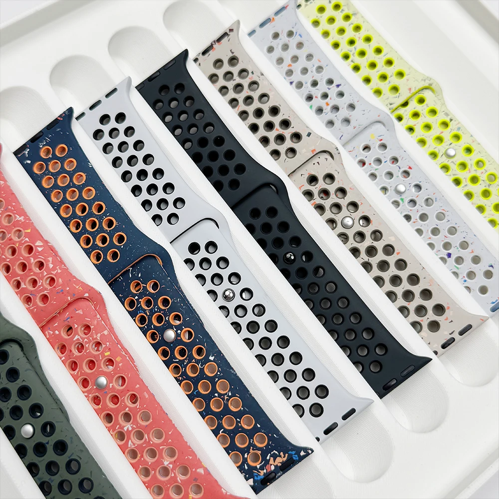 Sportarmband für Apple Watch Ultra 4 3 2 49 mm 38/40/41/42/44/45/46 mm, atmungsaktives Silikonarmband für iWatch Series 12 11 10 9 8 7 SE – Detail 3