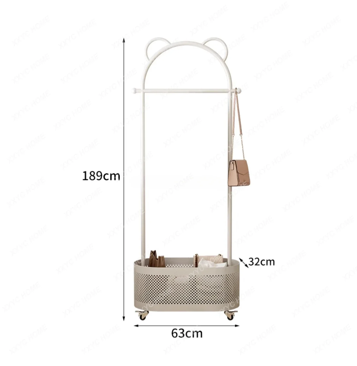 

Cream wind coat rack Floor-to-ceiling bedroom removable household light luxury clothes rack