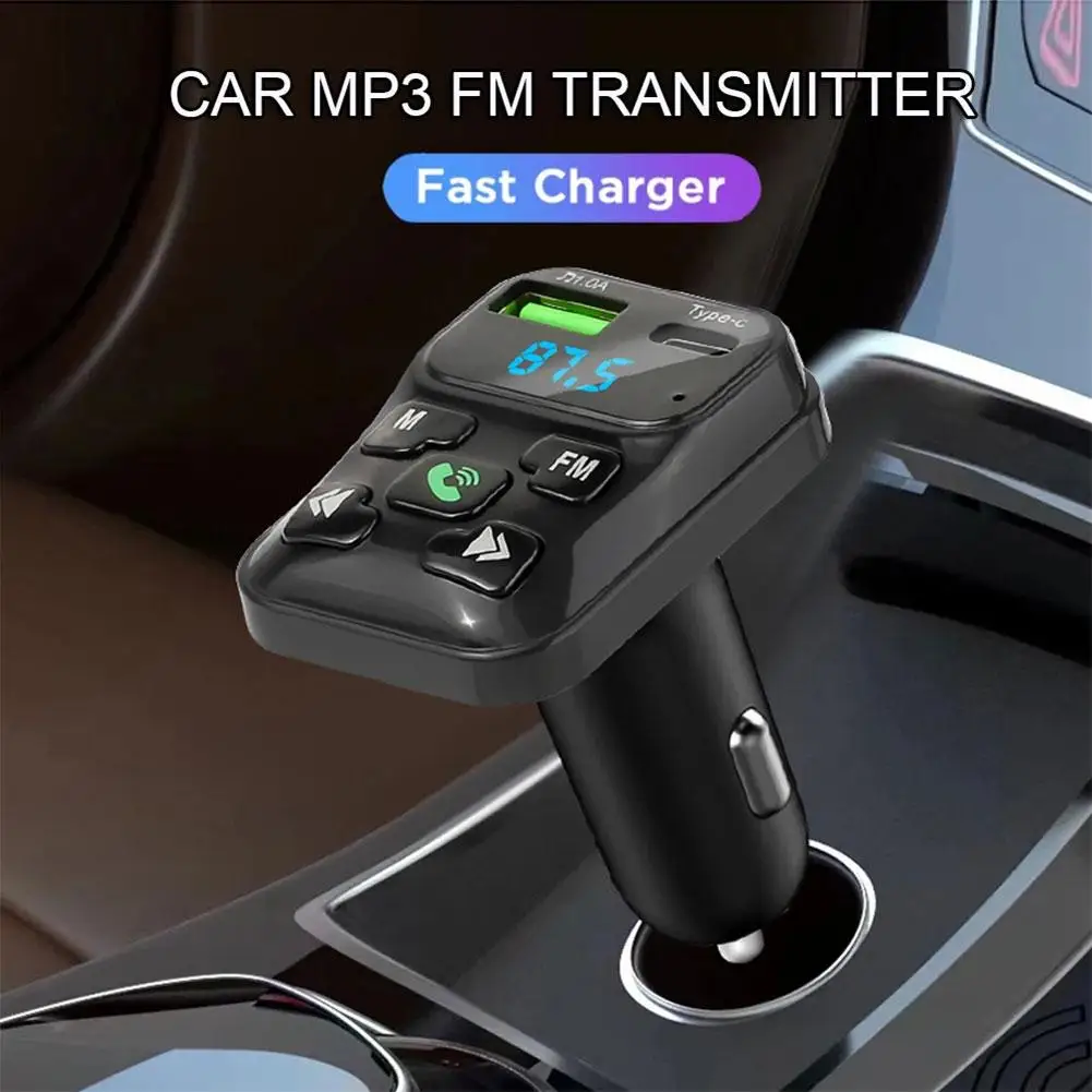 Автомобильное зарядное устройство с FM-трансмиттером, Bluetooth, двумя USB-портами и поддержкой TF-карт