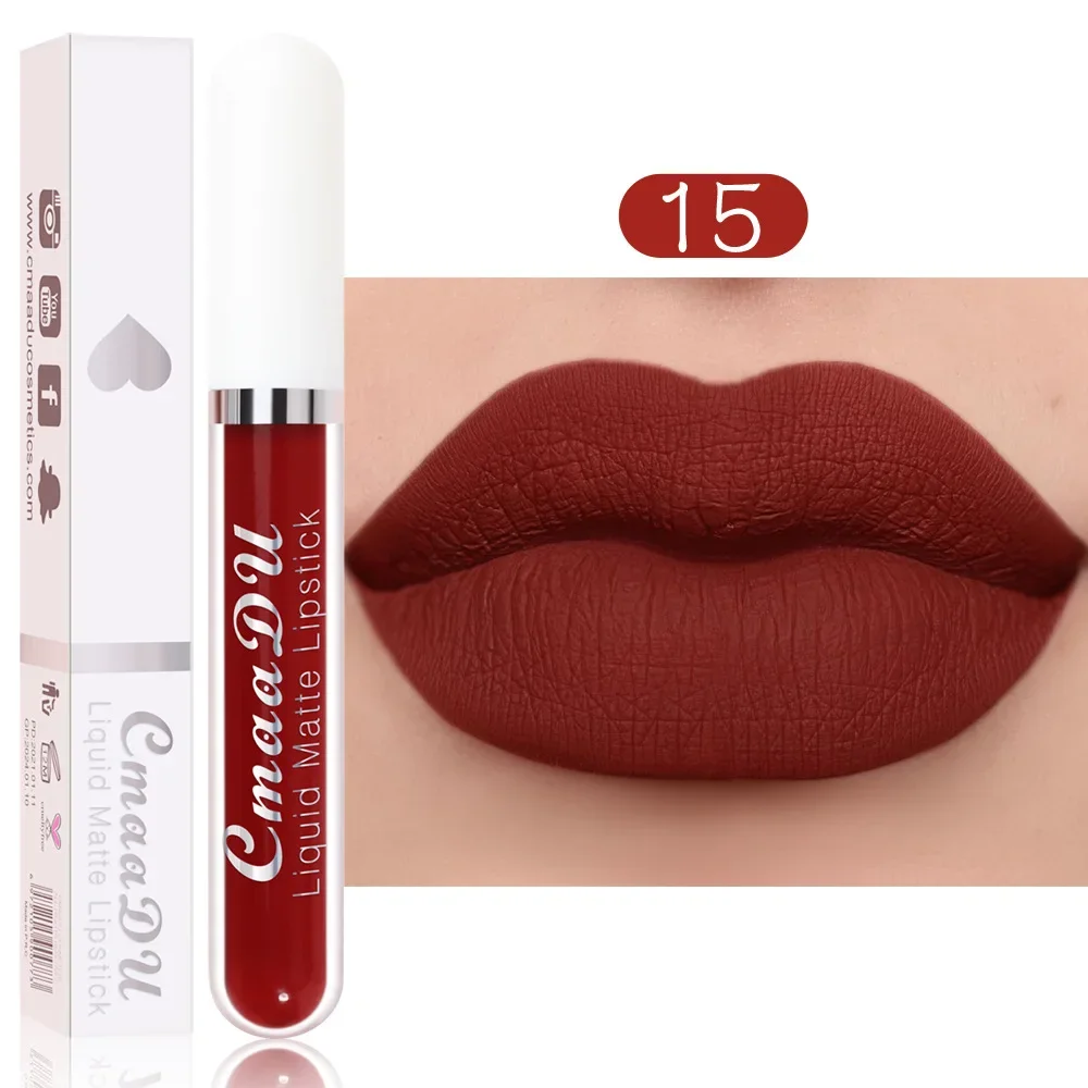 18 Colors Velvet Matte Lip Gloss Nonstick Cup Sexy Nude Liquid Lipsticks Waterproof Long Lasting Lip Tint Glaze Makeup Cosmetic