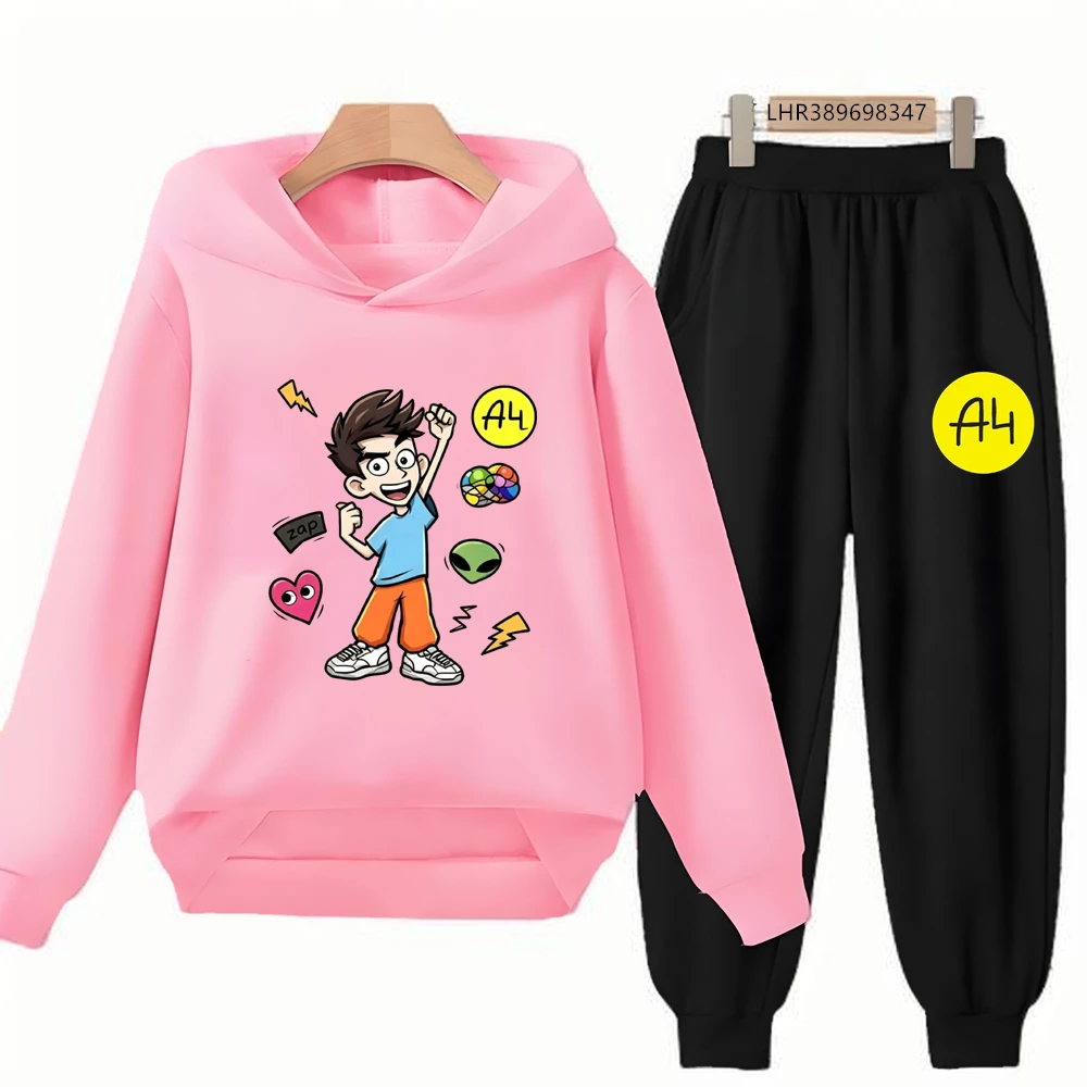 Мерч А4 Lamba Children's Hoodies Suit Girls Pink Boy Black Age 3-12 Coat Casual Toddler Long Sleeves Влад Бумага A4 Clothing