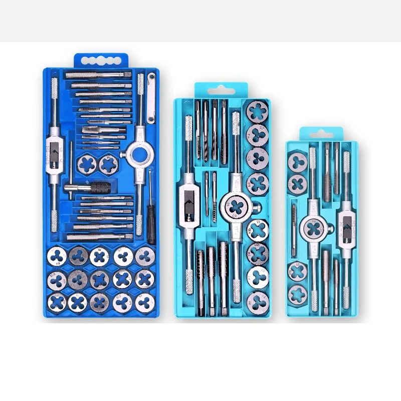 

8/12/20/40 Pcs Metric Hand Screw Tap Die Wrenches Cutting Die Holder Tool Set Threading Tool Kit Alloy Steel Female White