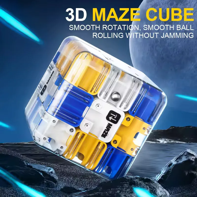 Cubo con rotolamento a sfera 3D Labirinto Puzzle Cube Set da competizione per genitori e figli per l'allenamento del pensiero logico dei bambini e sollievo dallo stress