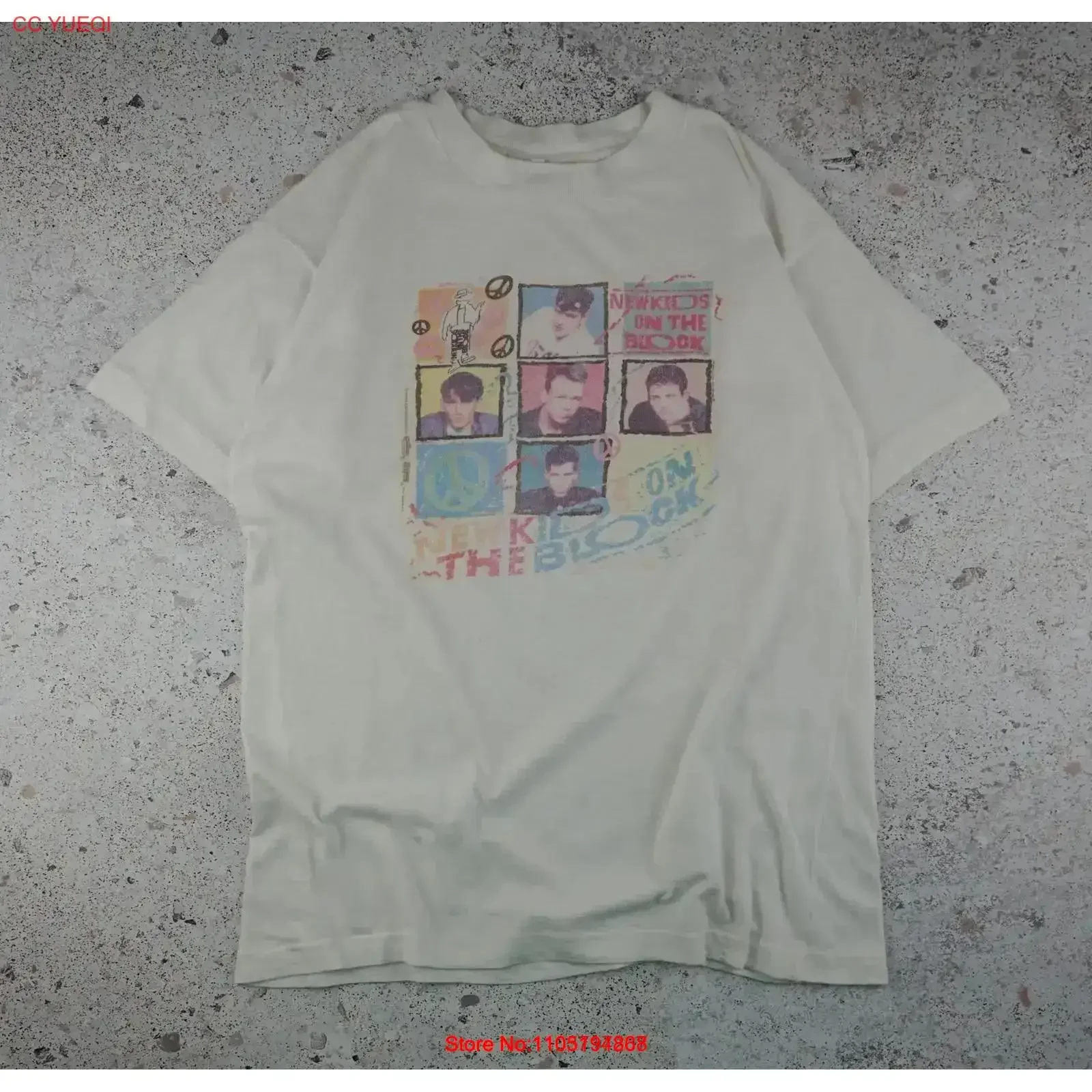 

Винтажная новая детская футболка On The Block, стираная эластичная дизайнерская одежда, стильная удобная повседневная модная винтажная одежда с рисунком
