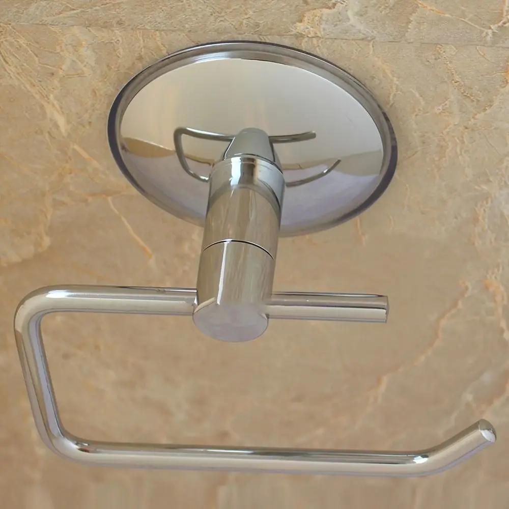 

Серебристый держатель для рулонной бумаги на присоске из нержавеющей стали, настенный, для ванной комнаты, экономит место, прочный, устойчивый к ржавчине