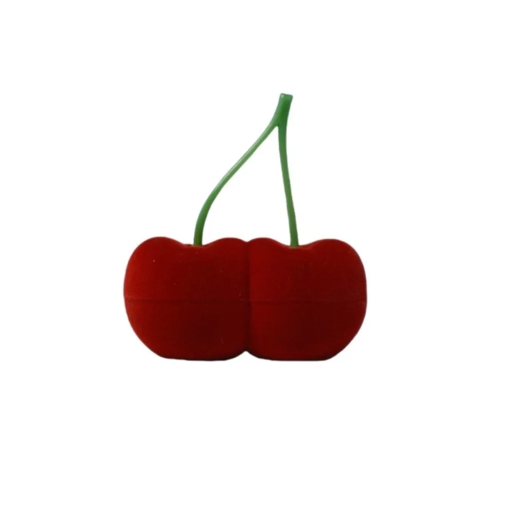 Anti-collision Cherry Necklace Organizer Pineapple Strawberry Fruit Ring Box Grape Orange Flocked Jewelry Box