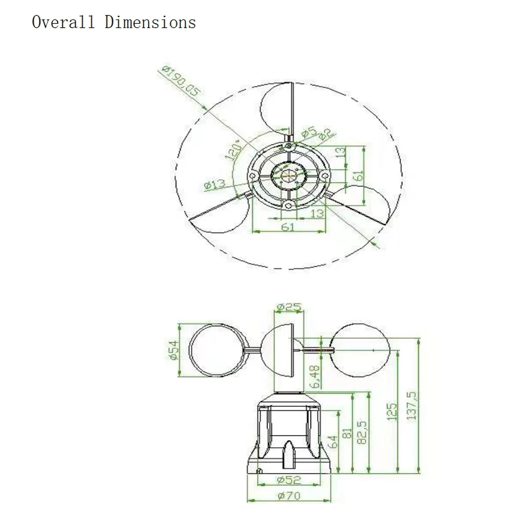 Sensore anemometro esterno per stazione meteorologica 30 m/s Policarbonato 360 ° Uscita sensore trasmettitore direzione vento RS485 4-20MA 0-5V 0-10