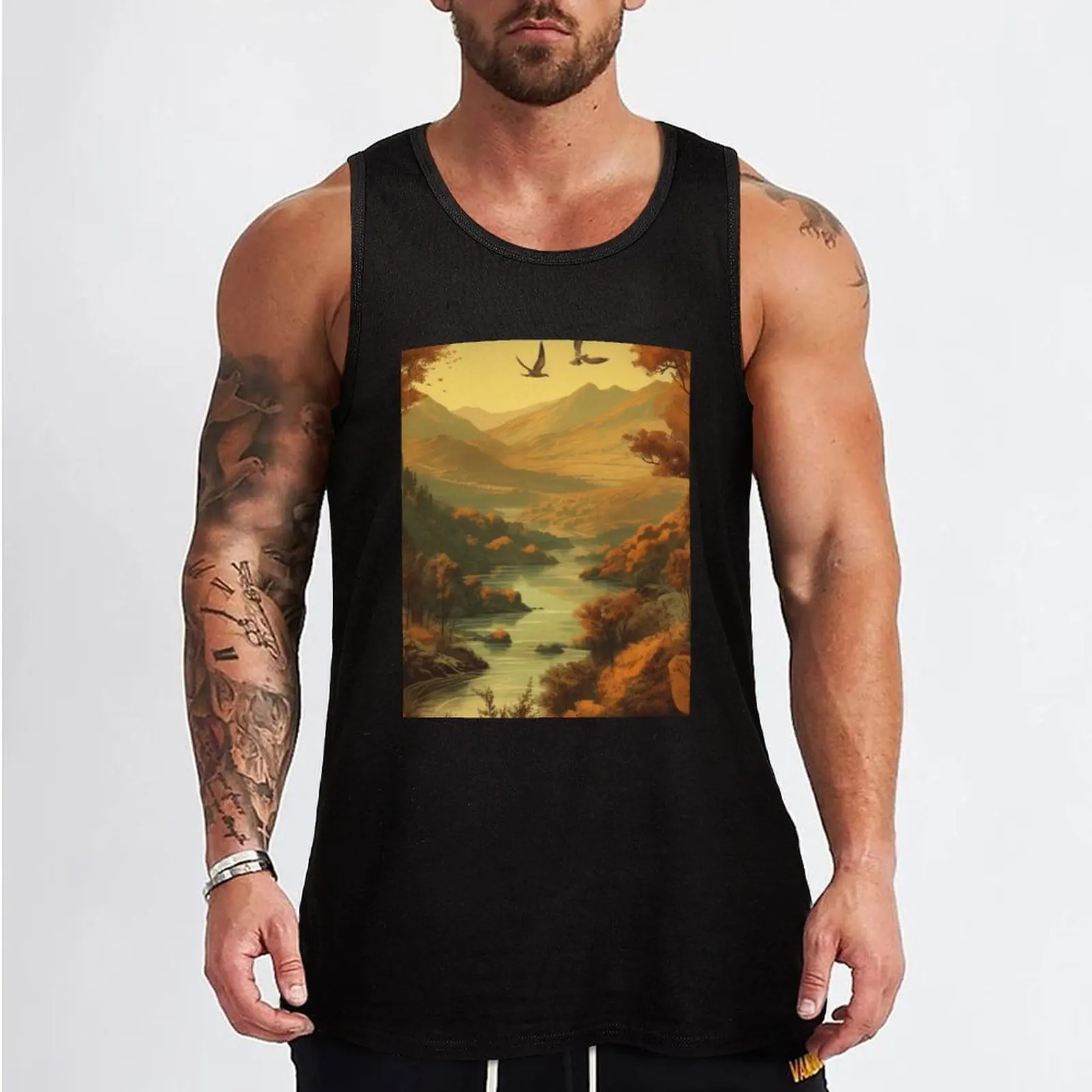 Autumn in Douro Valley Allegory Tank Top cute tops Men's sleeveless fitness clothing for men