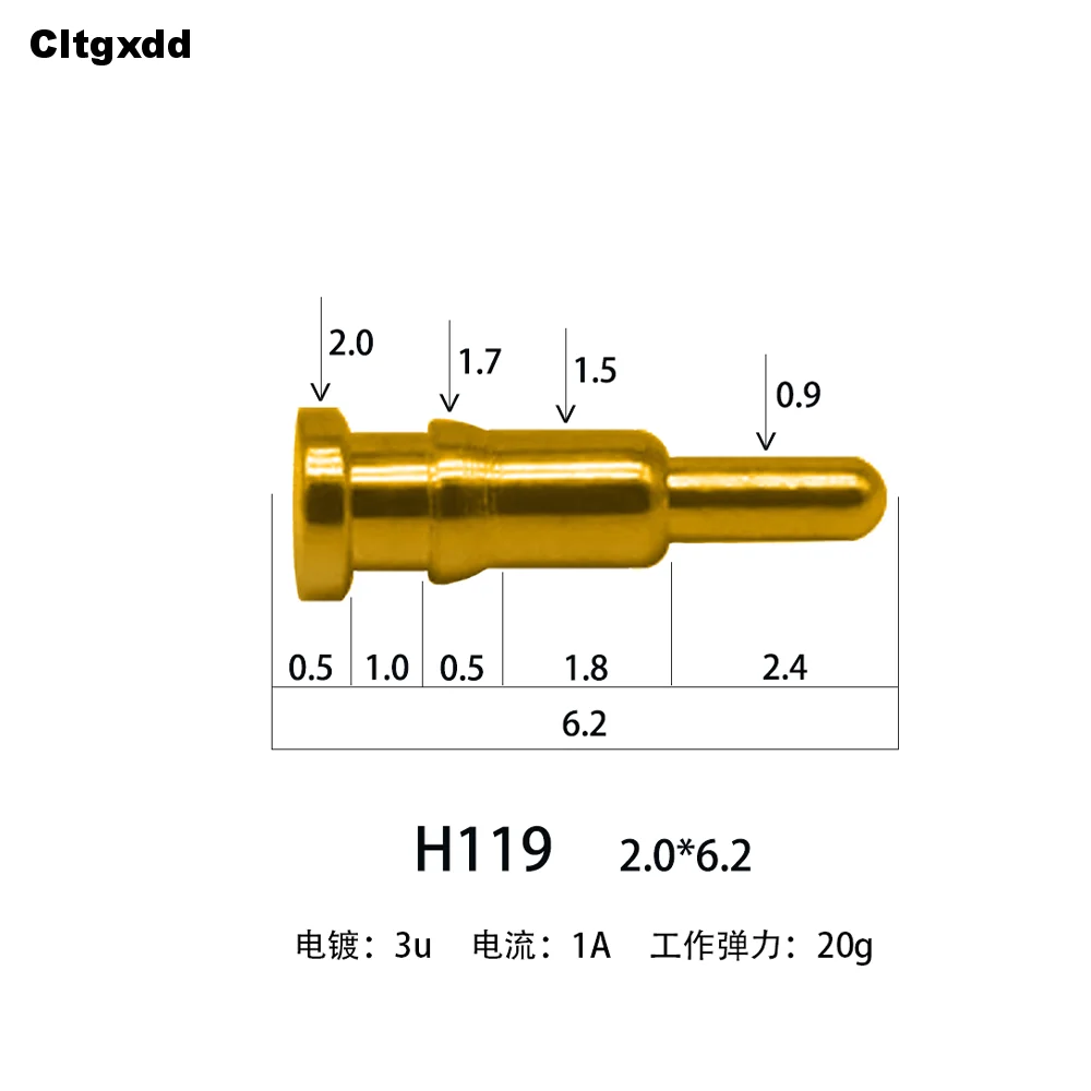 5PCS H101-H119 High Current Spring Loaded Pogo Pin Male Female Power Battery Connector POGOPIN Header Charge 12.5 8 9.1 8.5 6 7