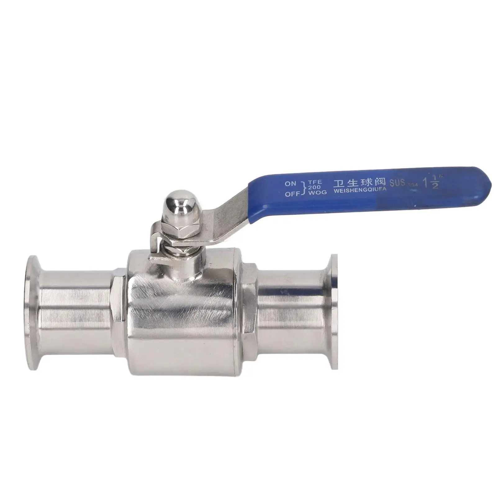 304 Stainless Steel Clamp Ball Valve with Handle - Quick Connect Plumbing for control Valve