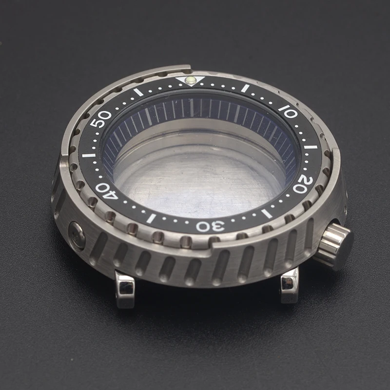 Корпус из консервины тунца, 47 мм, корпус для часов NH35, подходит для механизма NH35 NH36 7S26 4R, прозрачная задняя крышка, корпус из сапфирового стекла